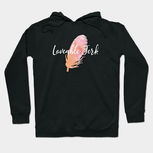 Loveable Jerk Watercolor Feather Hoodie by jutulen